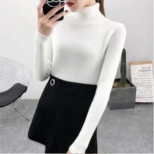 Load image into Gallery viewer, New Elegance Autumn/Winter Knitted Jumper Tops Turtleneck Pullovers Casual Sweaters Women Shirt Long Sleeve Tight Sweater Girls

