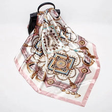 将图片加载到图库查看器，New Elegance Fashionable Scarves for Women Shawl Print Silk Satin Hijab Scarf Female Bandana 90*90cm Luxury Square Shawls Scarfs For Ladies
