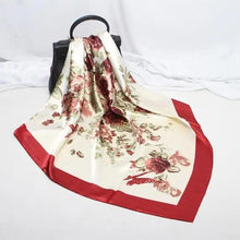将图片加载到图库查看器，New Elegance Fashionable Scarves for Women Shawl Print Silk Satin Hijab Scarf Female Bandana 90*90cm Luxury Square Shawls Scarfs For Ladies
