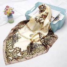 将图片加载到图库查看器，New Elegance Fashionable Scarves for Women Shawl Print Silk Satin Hijab Scarf Female Bandana 90*90cm Luxury Square Shawls Scarfs For Ladies
