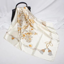将图片加载到图库查看器，New Elegance Fashionable Scarves for Women Shawl Print Silk Satin Hijab Scarf Female Bandana 90*90cm Luxury Square Shawls Scarfs For Ladies
