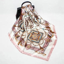 将图片加载到图库查看器，New Elegance Fashionable Scarves for Women Shawl Print Silk Satin Hijab Scarf Female Bandana 90*90cm Luxury Square Shawls Scarfs For Ladies
