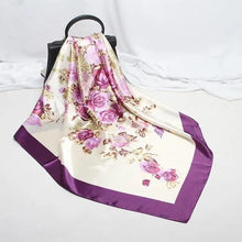 将图片加载到图库查看器，New Elegance Fashionable Scarves for Women Shawl Print Silk Satin Hijab Scarf Female Bandana 90*90cm Luxury Square Shawls Scarfs For Ladies
