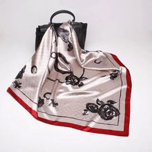 将图片加载到图库查看器，New Elegance Fashionable Scarves for Women Shawl Print Silk Satin Hijab Scarf Female Bandana 90*90cm Luxury Square Shawls Scarfs For Ladies
