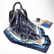 将图片加载到图库查看器，New Elegance Fashionable Scarves for Women Shawl Print Silk Satin Hijab Scarf Female Bandana 90*90cm Luxury Square Shawls Scarfs For Ladies
