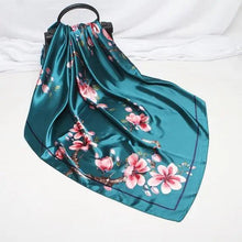 将图片加载到图库查看器，New Elegance Fashionable Scarves for Women Shawl Print Silk Satin Hijab Scarf Female Bandana 90*90cm Luxury Square Shawls Scarfs For Ladies
