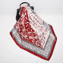 将图片加载到图库查看器，New Elegance Fashionable Scarves for Women Shawl Print Silk Satin Hijab Scarf Female Bandana 90*90cm Luxury Square Shawls Scarfs For Ladies
