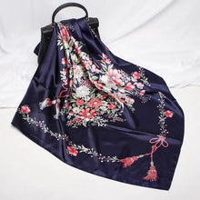 将图片加载到图库查看器，New Elegance Fashionable Scarves for Women Shawl Print Silk Satin Hijab Scarf Female Bandana 90*90cm Luxury Square Shawls Scarfs For Ladies
