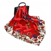 将图片加载到图库查看器，New Elegance Fashionable Scarves for Women Shawl Print Silk Satin Hijab Scarf Female Bandana 90*90cm Luxury Square Shawls Scarfs For Ladies
