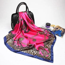将图片加载到图库查看器，New Elegance Fashionable Scarves for Women Shawl Print Silk Satin Hijab Scarf Female Bandana 90*90cm Luxury Square Shawls Scarfs For Ladies
