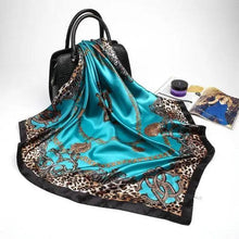 将图片加载到图库查看器，New Elegance Fashionable Scarves for Women Shawl Print Silk Satin Hijab Scarf Female Bandana 90*90cm Luxury Square Shawls Scarfs For Ladies
