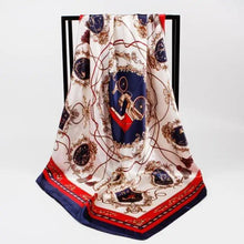 将图片加载到图库查看器，New Elegance Fashionable Scarves for Women Shawl Print Silk Satin Hijab Scarf Female Bandana 90*90cm Luxury Square Shawls Scarfs For Ladies
