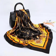 将图片加载到图库查看器，New Elegance Fashionable Scarves for Women Shawl Print Silk Satin Hijab Scarf Female Bandana 90*90cm Luxury Square Shawls Scarfs For Ladies
