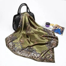 将图片加载到图库查看器，New Elegance Fashionable Scarves for Women Shawl Print Silk Satin Hijab Scarf Female Bandana 90*90cm Luxury Square Shawls Scarfs For Ladies
