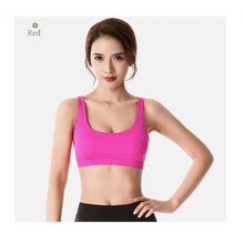 将图片加载到图库查看器，New Elegance Fitness Sports Bra for Women Push Up Wirefree Padded Crisscross Strappy Running Gym Training Workout Yoga Underwear Crop Tops
