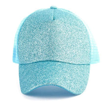 Load image into Gallery viewer, New Elegant Glitter Ponytail Baseball Caps Sequins Shining High Quality Fashionable Cap For Womens Messy Bun Adjustable Snapback Hip Hop Hat

