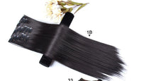Load image into Gallery viewer, New Fashion 16 Clip In Hair Extension Long Straight Natural Black 6 Pcs/Set 16 Clips 22 Inch Synthetic Hair Piece Wigs For Black Women Cosplay Wigs For Women
