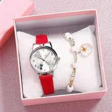 Load image into Gallery viewer, New Fashion Childrens Watch Analog Children Quartz Watch With Bracelet Set Little Cat Watch Kids Children Quartz Electronic Watch Unisex Wrist Leather Strap Watches
