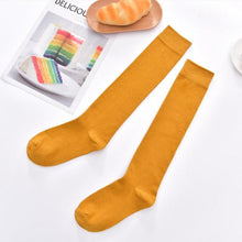 Load image into Gallery viewer, New Fashion Cotton Ladies Knee High Solid Color Socks Student Socks School Party Street Wear Dancing Socks High Quality Cotton Knee High Socks For Women
