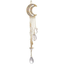 Load image into Gallery viewer, New Fashion Crystal Rhinestone Moon Tassel Hairpin Five-pointed Star Pendant Luxury Jewelry Crystal Side Clip Gorgeous Hair Accessories For Women
