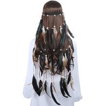 Load image into Gallery viewer, New Fashion Feather Rope Crown Hair Band Boho White Elastic Festival Headband for Women Fashion Female Gorgeous Hair Accessories For Women
