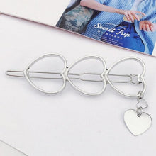 Load image into Gallery viewer, New Fashion Girl Love Five-pointed Star Alloy Clip Bangs Clip Adult Simple Hollow Crystal Hairpin Hair Clip Metal Alloy Barrettes Hair Accessories for Party Wedding
