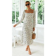 将图片加载到图库查看器，New Fashion Leopard Print Dot long sleeve Slit Luxury Dress - Summer Casual Party Wear Dresses For Women
