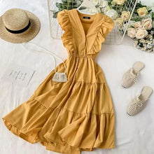 Load image into Gallery viewer, New Fashion Neck Ruffles Summer Dress Party Tank Sundress Women Casual Dresses For Women - Fashion Women Dresses
