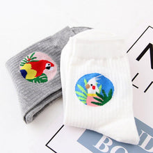 Load image into Gallery viewer, New Fashion Owl Bird Parrot Pattern Jacquard Socks Unisex Cute Animals Socks Harajuku Kawaii Design Art Combed Out Of Pure Cotton Crew Socks For Men And Women
