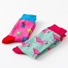 Load image into Gallery viewer, New Fashion Pure Soft Cotton Cartoon Animals Casual Socks Loving Heart Flamingo Women Cute Funny Short Ankle Socks For Men And Women
