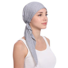 Load image into Gallery viewer, New Fashion Soft Cotton Solid Color Elastic Wrap Lightweight Scarf Hats Muslim Turban Elegant Bonnet Inner Hijab Hat Female Turbantes caps For Women
