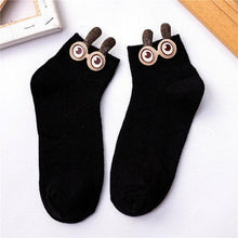 将图片加载到图库查看器，New Fashion Spring Summer Cute Cartoon 3D Big Eyes 3D Rabbit Eared Short Tube Socks Novelty Funny Soft Cotton Ankle Socks For Men And Women
