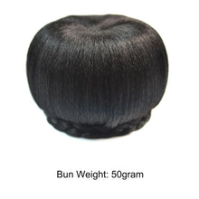 将图片加载到图库查看器，New Fashion Synthetic Fake Hair Bun And Bang Heat Resistant Braided Chignon Hair Piece Donut Ponytail Wig For Women Clip in Hair Extension For Volumized Hair Buns For Girls
