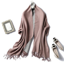 Load image into Gallery viewer, New Fashion Winter Soft Thick Warm Colorful Cashmere Scarf Elegant Escharpe Shawls Scarf Shawls Wraps Lightweight Lady Solid Scarves Fashion Tassels Blanket For Women
