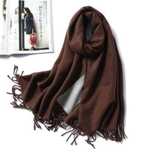 Load image into Gallery viewer, New Fashion Winter Soft Thick Warm Colorful Cashmere Scarf Elegant Escharpe Shawls Scarf Shawls Wraps Lightweight Lady Solid Scarves Fashion Tassels Blanket For Women
