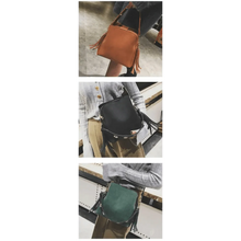 将图片加载到图库查看器，New Fashionable Scrub Women Bucket Bag Vintage Tassel Messenger Bag High Quality Shoulder Bag Simple Crossbody Bag For Females
