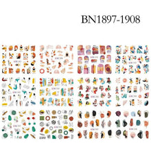 将图片加载到图库查看器，New Geometric Letter Nail Sticker Water Slider Winter Decal Christmas New Year Gift Nail Slider Temporary Tattoos Women Nail Art Stickers Water Transfer Decals Design Nail Art Supplies Manicure Acrylic Nail Foil Stencils Decorations
