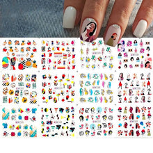 将图片加载到图库查看器，New Geometric Letter Nail Sticker Water Slider Winter Decal Christmas New Year Gift Nail Slider Temporary Tattoos Women Nail Art Stickers Water Transfer Decals Design Nail Art Supplies Manicure Acrylic Nail Foil Stencils Decorations

