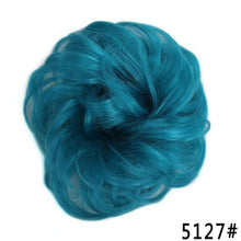 Load image into Gallery viewer, New Girl's Synthetic Chignon Red Pink Purple Blue Green Curly Messy Bun Kids Donut Roller Hair Bun Heat Resistant Fake Hair Wigs For Black Women Cosplay Wigs For Women
