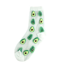 将图片加载到图库查看器，New Girls Cute Cartoon Fruits Sheer Kawaii Lady Women Summer Fall Avocado Lemon Pineapple Cherry Jacquard Socks For Women

