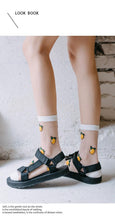 将图片加载到图库查看器，New Girls Cute Cartoon Fruits Sheer Kawaii Lady Women Summer Fall Avocado Lemon Pineapple Cherry Jacquard Socks For Women
