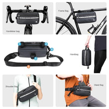 将图片加载到图库查看器，New Handlebar Bag Bicycle Bags Frame Pannier Bag Waterproof Multifunction Portable Shoulder Bag Bike Accessories Multifunction Bike Handlebar Bag Front Bicycle Frame Bag Waterproof Shoulder Bag Handbag Waist Bag
