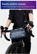 将图片加载到图库查看器，New Handlebar Bag Bicycle Bags Frame Pannier Bag Waterproof Multifunction Portable Shoulder Bag Bike Accessories Multifunction Bike Handlebar Bag Front Bicycle Frame Bag Waterproof Shoulder Bag Handbag Waist Bag
