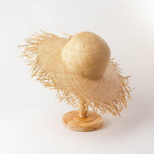 Load image into Gallery viewer, New Handmade Women Straw Sun Hats Large Wide Flat Top Wide Hat Beach Hat Lady Holiday Sun Protection Hat Girls Quality Natural Outdoor Sun Caps For Holiday Vintage Design Hat
