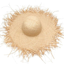 Load image into Gallery viewer, New Handmade Women Straw Sun Hats Large Wide Flat Top Wide Hat Beach Hat Lady Holiday Sun Protection Hat Girls Quality Natural Outdoor Sun Caps For Holiday Vintage Design Hat
