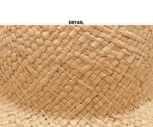 Load image into Gallery viewer, New Handmade Women Straw Sun Hats Large Wide Flat Top Wide Hat Beach Hat Lady Holiday Sun Protection Hat Girls Quality Natural Outdoor Sun Caps For Holiday Vintage Design Hat
