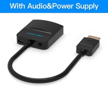Load image into Gallery viewer, New HDMI To VGA Adapter Digital To Analog Video Audio Converter Cable Gold-Plated HDMI To VGA Adapter Black Design 1080p For Laptop TV Projector Gaming
