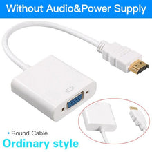 Load image into Gallery viewer, New HDMI To VGA Adapter Digital To Analog Video Audio Converter Cable Gold-Plated HDMI To VGA Adapter Black Design 1080p For Laptop TV Projector Gaming
