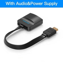 Load image into Gallery viewer, New HDMI To VGA Adapter Digital To Analog Video Audio Converter Cable Gold-Plated HDMI To VGA Adapter Black Design 1080p For Laptop TV Projector Gaming
