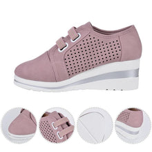 Load image into Gallery viewer, New High Heel Casual Womens Sneakers Breathable Height Increasing Shoes Air Cushion Comfortable Sneakers Women's Vulcanize Leather Shoes Luxury Walking Women Outdoor Shoes
